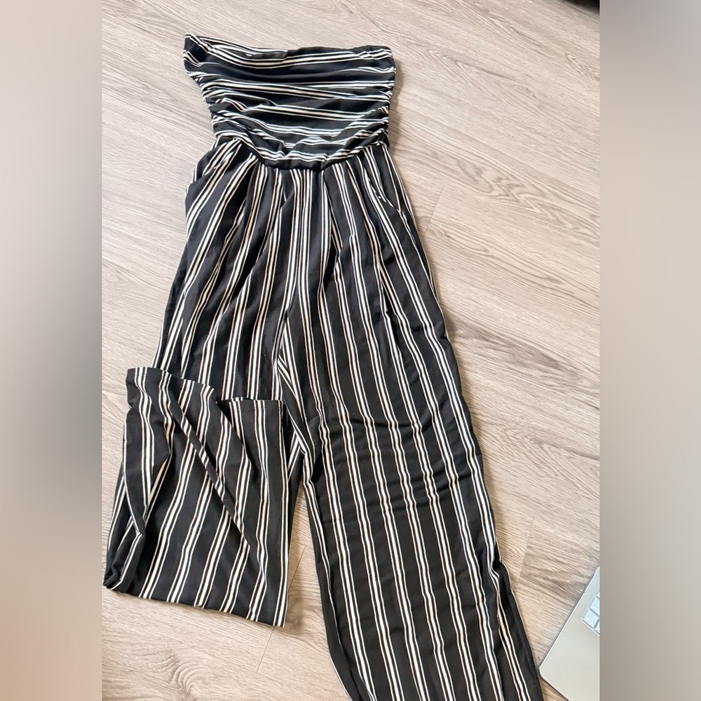 Chic Striped Women's Wide Leg Jumpsuit